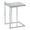 Monarch Specialties Accent Table C-Shaped End Side Snack Living Room Bedroom Metal Laminate Grey Chrome Contemporary Modern - 2 of 4