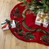 Northlight 48" Red and Green Velveteen Holly Christmas Tree Skirt - 2 of 4