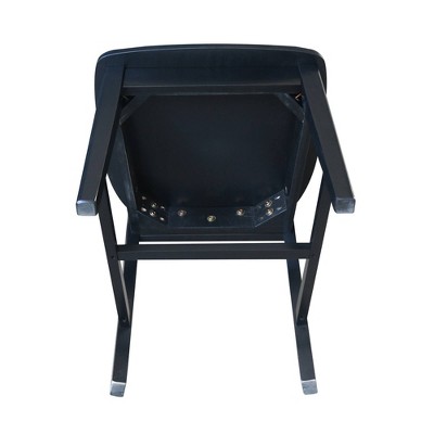 Elegant Mission High Slat Back Solid Wood Side Chair in Black - Set of 2