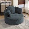 Hrinhom 48.8"W Compressible Round Chair, with Pillows, Corduroy - 2 of 4