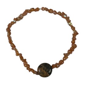 Michelle Marie Boutique's Vibrant Orange Druzy and Jasper Stretch Bracelet | Unique Gemstone Jewelry - 1 of 4