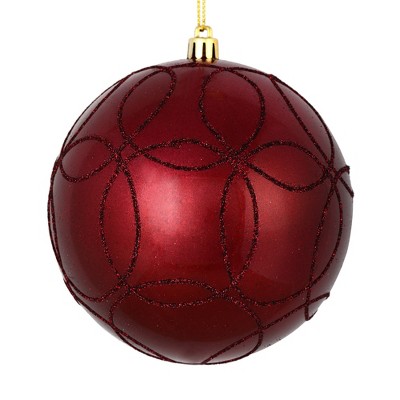 Vickerman Candy Ornament with Circle Glitter Pattern