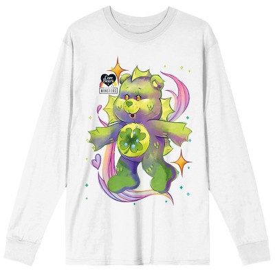 Care Bears X Universal Monsters Monster Bear Front & Back Art Crew Neck Long Sleeve Adult White Tee