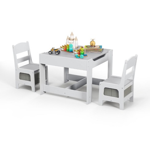 Ifans 3 In 1 Kids Wood Table 2 Chair Set Children Activity Table Desk Sets W storage Drawer Detachable Blackboard For Toddlers Drawing Reading Art Playroom 3 piece Kid sized Furniture Target
