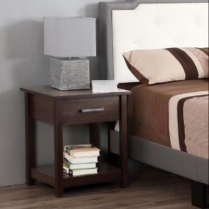 Kumasinova Wood Nightstand with Drawer,Bedside Tables with Lower Shelf,End Table for Bedroom,Living Room - 1 of 4