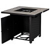 Tangkula 50,000 BTU Square Outdoor Propane Fire Pit Table with Waterproof Cover Lava Rock - 3 of 4