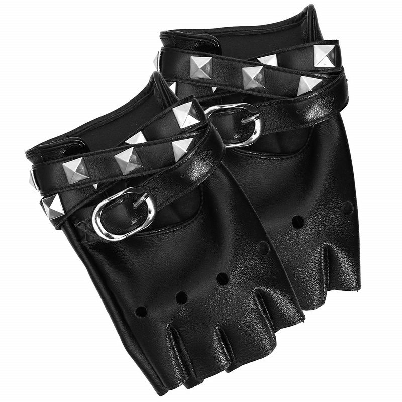 Skeleteen Girls Fingerless Costume Gloves - Black, 4 of 6