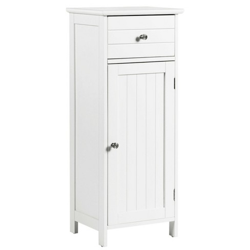 Costway White Bathroom Floor Cabinet Storage Cabinet Side Organizer Rack  with 2-Drawers HW66967WH - The Home Depot