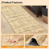 Machine Washable Abstract Rug - Non-Slip Low Pile Linen Carpet for Bedroom, Living Room & Office - Modern Accent Floor Rug - 4 of 4