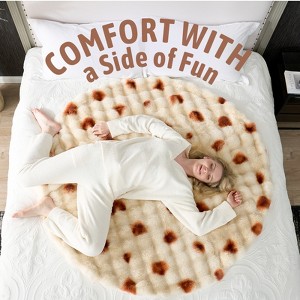 Cozy Bliss Burrito Faux Fur Throw Blanket - Ultra Soft Plush Reversible Blanket, 60 Inches - 1 of 4