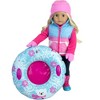 Sophia's - 18" Doll - Winter Snowflake Inflatable Snow Tube - Light Blue - 2 of 2