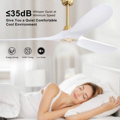 60"White Direct Current Fan,Modern ABS Ceiling Fan With Remote Reversible DC Motor And 3 Blades -The Pop Home