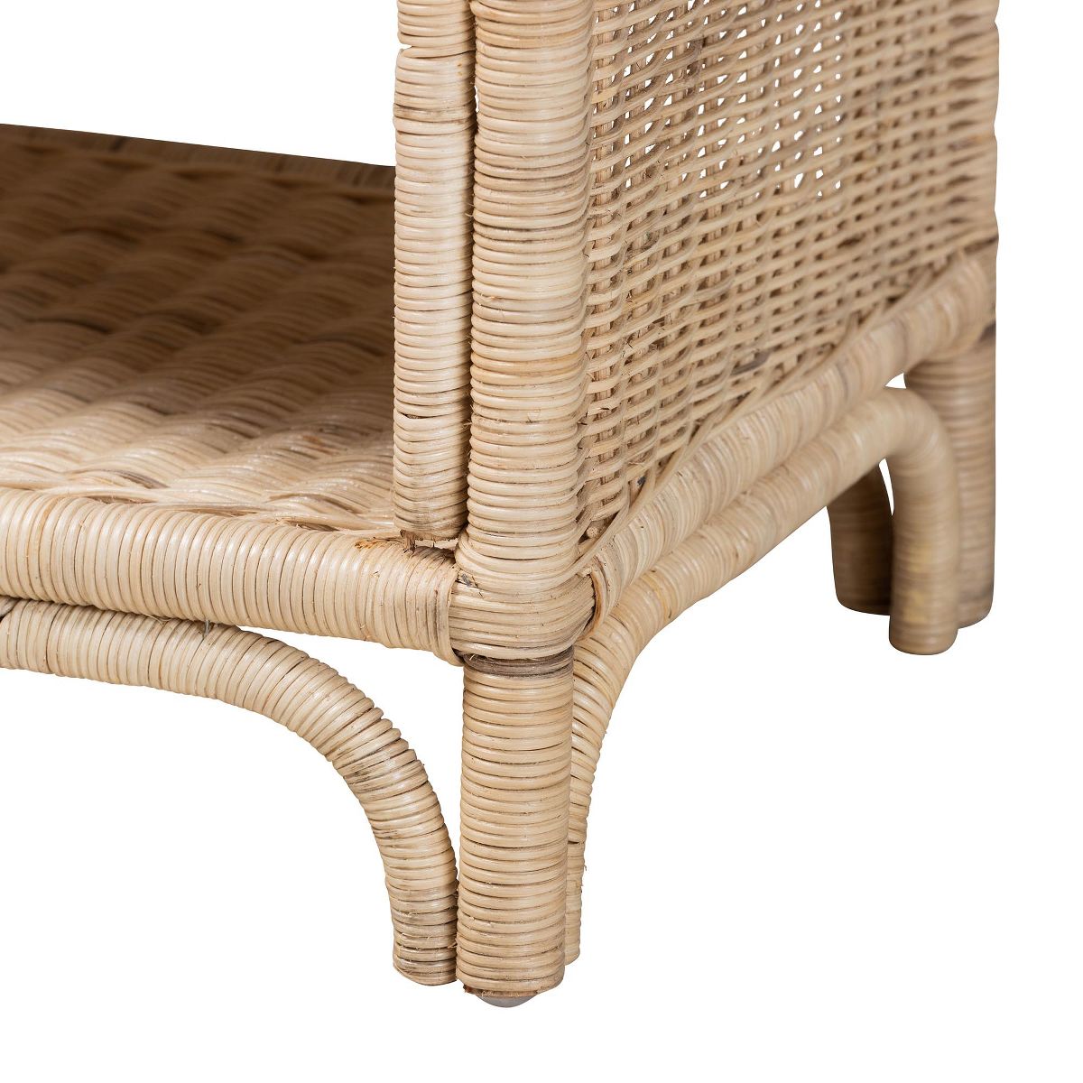 bali & pari Magni Modern Bohemian Natural Brown Rattan 1-Drawer Nightstand - thumbnail 7