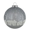 Northlight 4 ct Gray and Clear Glass Ball Hanging Christmas Ornaments 3.25-Inch (80mm) - 3 of 4