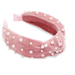 Shiraleah Velvet And Pearls Knotted Headband - 1 of 4