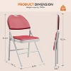Padded Folding Chairs, PU Leather Upholstered, Soft Cushioned High Back, Metal Frame, Portable for Office, Party, Dining - 3 of 4