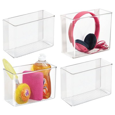iDesign Adhesive Organizer Bin for Kitchen - Set of 4 - Clear