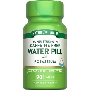 Nature's Truth Super Strength Water Pill with Potassium | 90 Count | Caffeine Free | Vegan, Non-GMO & Gluten Free - 1 of 4