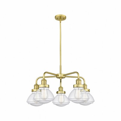 Olean - 5 Light Stem Hung Chandelier In Art Deco Style-13.5 Inches Tall and 24.5 Inches Wide