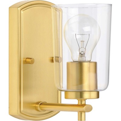 Adley Satin Brass Wall Light with Clear Glass Shade
