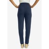 Jessica London Women's Plus Size Stretch Soft Knit Slim Straight Snap Pant - 3 of 4