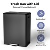 Kitchen Dual Trash Can , 16 Gallon Stainless Steel Trash Can, 60 Liter, Removable Inner Bin , Suitable for Home, Office, Business - 2 of 4