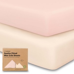 KeaBabies Mini Crib Sheets for Baby Girls, Boys, 2-Pack Soothe Pack and Play Sheets Fitted, Organic Pack N Play Mattress Sheet - 1 of 4