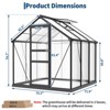6*6 FT Outdoor Greenhouse, Walk-in Greenhouse with Vented Roof Window, Windproof Aluminum Frame, Suitable for Outside Gardening, Backyard, Patio - 3 of 4