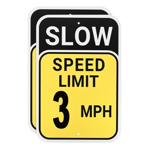 Unique Bargains Aluminum Weather Resistant Waterproof Rust Free Traffic Signs 2 Pcs - 1 of 4