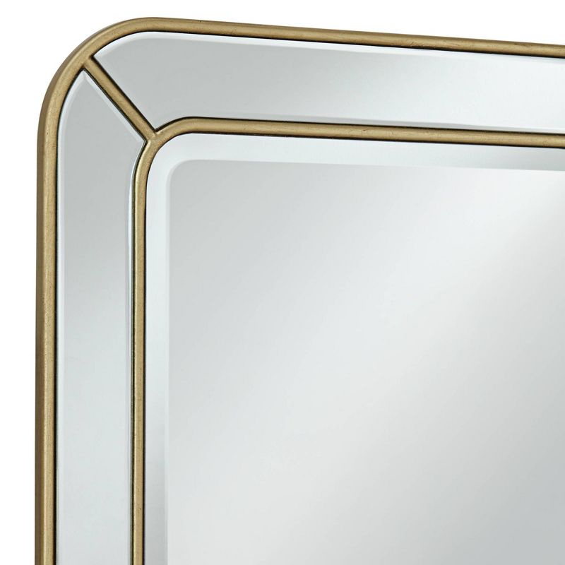Possini Euro Design Rectangular Vanity Wall Mirror Modern Glam Beveled Edge Shiny Silver Leaf Frame 26" Wide for Bathroom Bedroom Living Family Room, 3 of 8