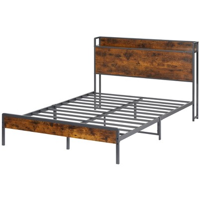 NicBex Bed Frame with Charging Station and Metal Slats Support for Adults