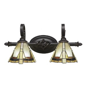 Toltec Lighting Elegante 2 - Light Vanity in  Dark Granite with 7" Zion Art Glass Shade - 1 of 1
