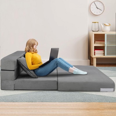 Queen Size Folding Sofa Mattress, Convertible Sofa Bed with Pillow