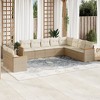 vidaXL 10 Piece Patio Sofa Set with Cushions Beige Poly Rattan - Beige Without Table - 2 of 4