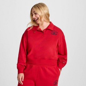 Champion Women's Long Sleeve Fleece 1/4 Snap Cropped Pullover - 1 of 4