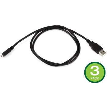 Monoprice USB Type-A to Micro Type-B 2.0 Cable - Black - 3 Feet (3-Pack) 5-Pin 28/28AWG, For Smartphones and Tablets