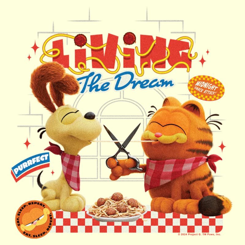 Men's The Garfield Movie Living the Dream T-Shirt, 2 of 5