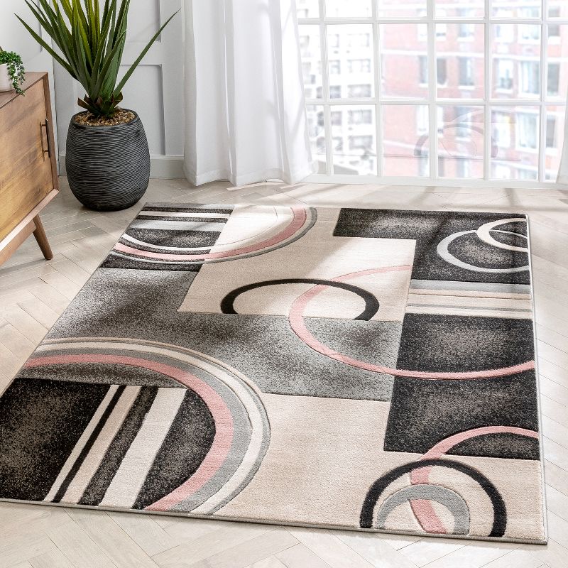 Well Woven Belli Modern Geometric Dots Boxes Area Rug, 3 of 10