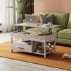 39" Lift Top Coffee Table with Hidden Compartment, Storage Drawers and Storage Shelf - 2 of 4