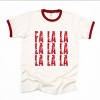 Fa La La Distressed - Women's Ringer Graphic T-Shirt - 2 of 4