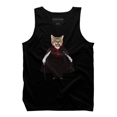 Men's Design By Humans Catcula Cat Kitten Dracula Cute Funny Halloween t shirt By JOHANNESART Tank Top