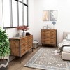KTMBDW 6 Drawer Dresser for Bedroom, Industrial Dresser with Deep Drawers, Large Double Wood Chest of Drawers for Living Room, Hallway, Entryway,Brown - 2 of 4