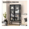 Coucheta Tall Display Cabinets - Multi-Tier Glass Door Metal Cases with Anti-Tip Safety Features & Support Bars for Living Room and Entryway - 4 of 4