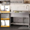TROPOW Silver Stainless Steel Utility Sink – Freestanding Single Bowl with Pull-Out Faucet for Kitchen/Laundry/Garage - 4 of 4