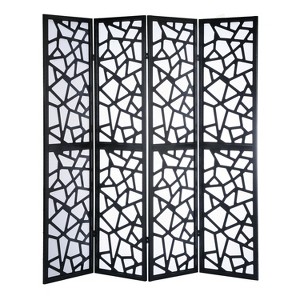 Gulches 70 Inch 4 Piece Black Irregular Geometric Partitions and Room Dividers - 1 of 4