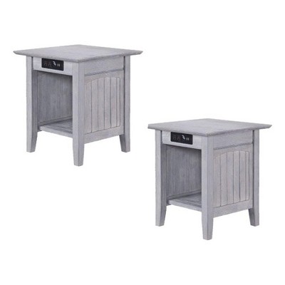AFI Furnishings Nantucket End Table Set of 2 with Charger DW