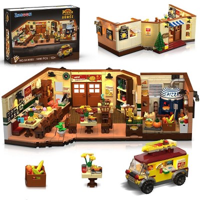 Insoon 1098PCS City Street Pizza House Restaurant Building Set Gift for Adults and Kids Aged 10+