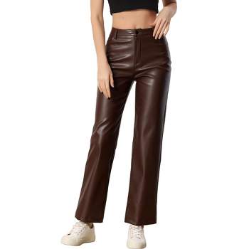 Lexa Faux Leather Flare Pants (Black)