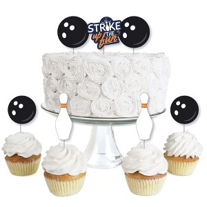 Big Dot of Happiness Strike Up the Fun - Bowling - Dessert Cupcake Toppers - Birthday Party or Baby Shower Clear Treat Picks - Set of 24 - 1 of 4
