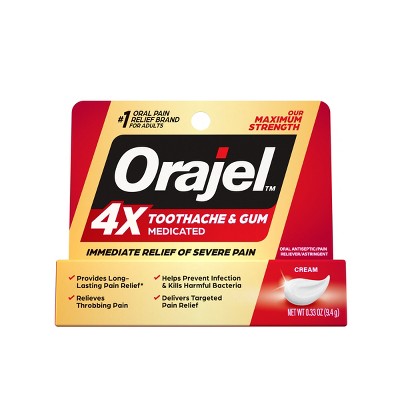Orajel 4x Medicated Severe Toothache and Gum Pain Cream - 0.33oz